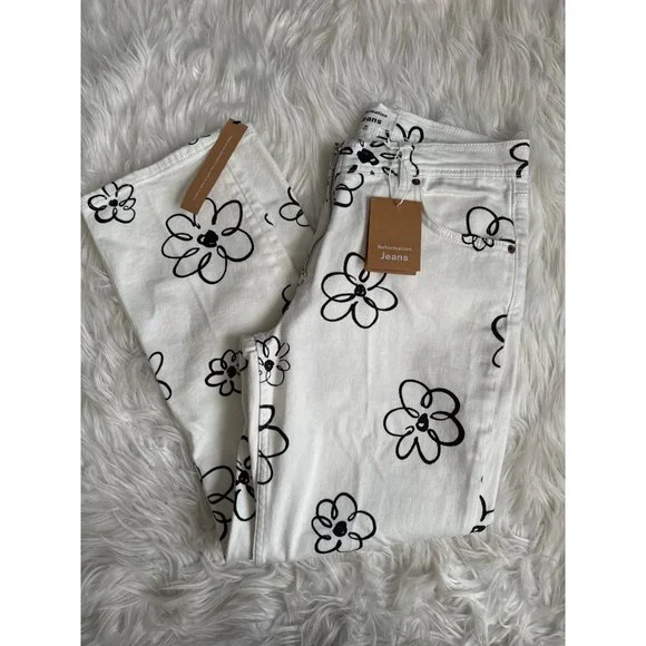 Reformation " Julianna Zip Mid Rise Straight Leg Jeans" Size 30 - Picture 6 of 15